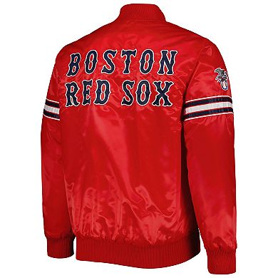 Men's Starter Red Boston Red Sox Pick & Roll Satin Varsity Full-Snap Jacket