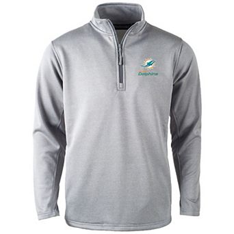 Men's Dunbrooke Heather Gray Miami Dolphins All-Star Tech Quarter-Zip Top