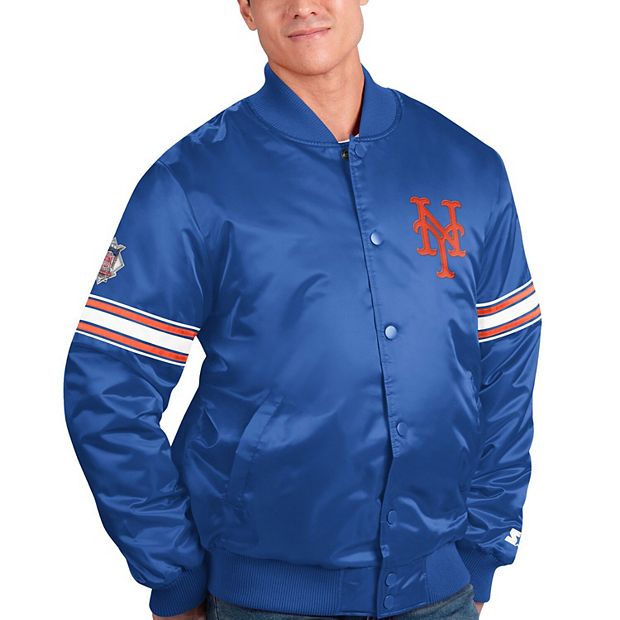 Men's Starter Royal New York Mets Pick & Roll Satin Varsity Full-Snap Jacket