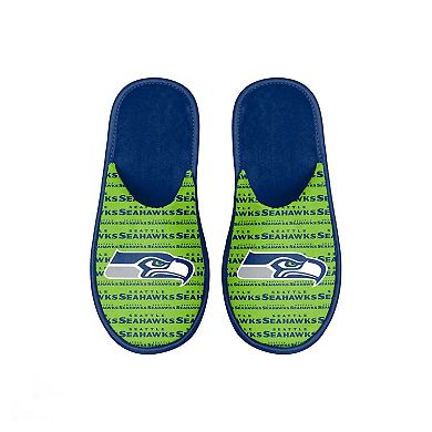 Youth FOCO Seattle Seahawks Scuff Wordmark Slide Slippers