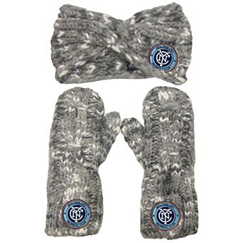 Women's ZooZatz New York City FC Marled Headband and Mittens Set