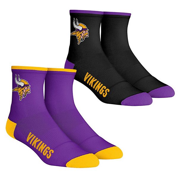 Men's Rock Em Socks Minnesota Vikings Core Team 2Pack Quarter Length