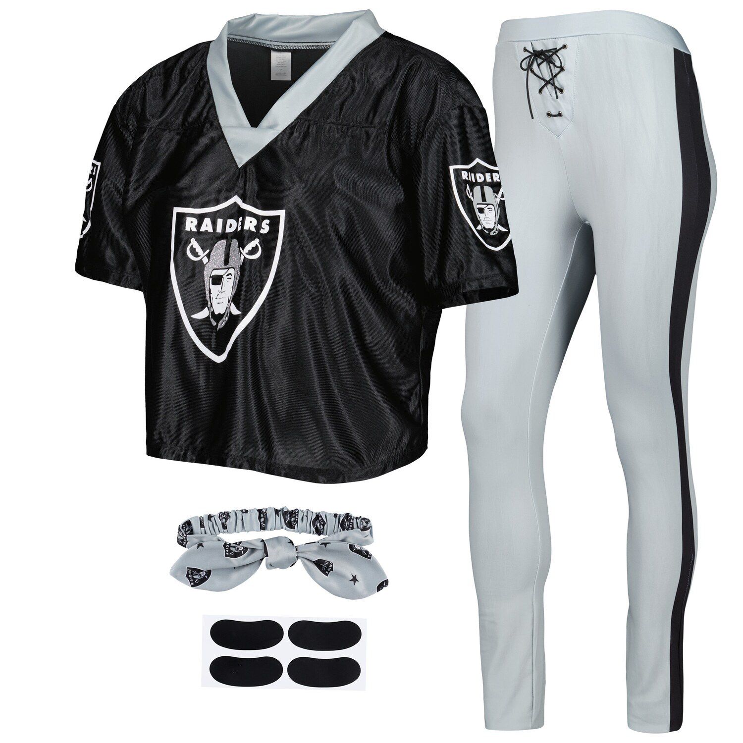 Girls Toddler Las Vegas Raiders Black Tutu Tailgate Game Day V-Neck Costume