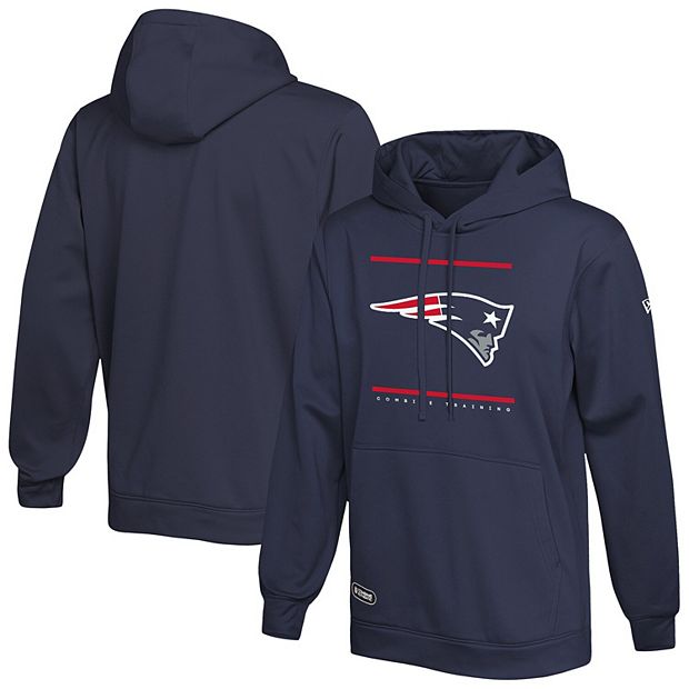 Men s New Era Navy New England Patriots Combine Authentic Split Defense Pullover Hoodie