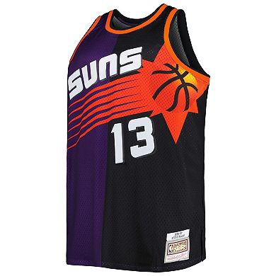 Men's Mitchell & Ness Steve Nash Purple/Black Phoenix Suns Big & Tall Hardwood Classics 1996/97 Split Swingman Jersey