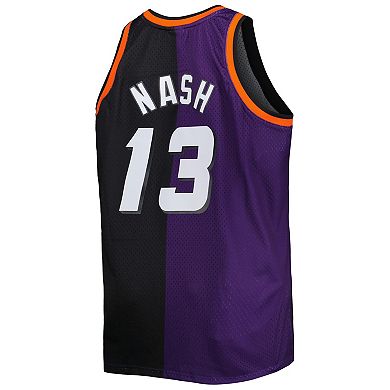 Men's Mitchell & Ness Steve Nash Purple/Black Phoenix Suns Big & Tall Hardwood Classics 1996/97 Split Swingman Jersey