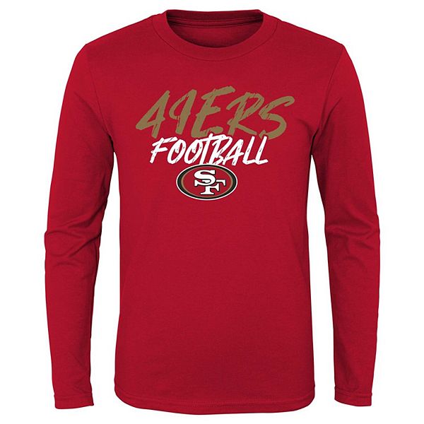 Youth Scarlet San Francisco 49ers Holiday Long Sleeve T-Shirt & Pants Pajama  Set