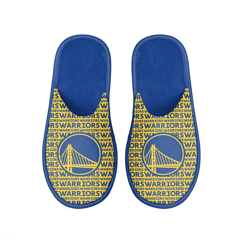 Mens FOCO Golden State Warriors Scuff Logo Slide Slippers, Size: Small, Bl