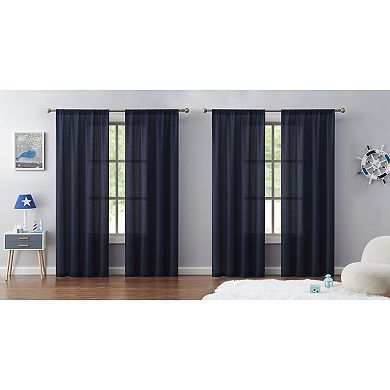 Hopscotch Hayden 4-Piece Waffle Room Darkening Curtain Panel Set