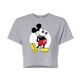 Disney's Mickey Mouse & Friends Juniors' Mickey Classic Cropped Graphic Tee