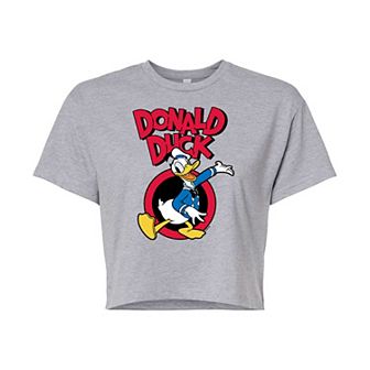 Disney's Mickey Mouse & Friends Juniors' Donald Duck Cropped Graphic Tee