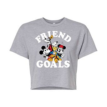 Disney's Mickey Mouse & Friends Juniors' Friend Goals Cropped Graphic Tee