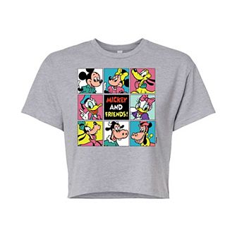 Disney's Mickey Mouse & Friends Juniors' Group Cropped Graphic Tee