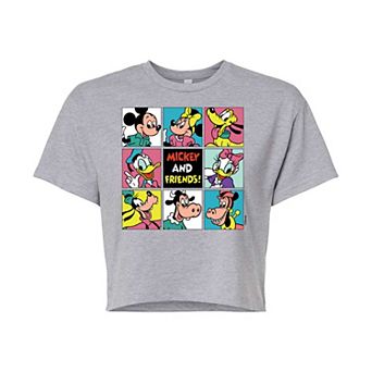 Disney's Mickey Mouse & Friends Juniors' Group Cropped Graphic Tee