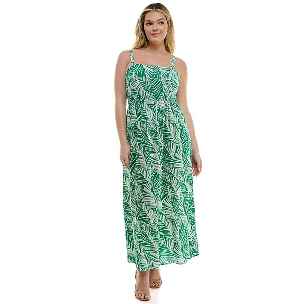 Juniors' Plus Size Lily Rose Squareneck Maxi Dress