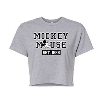 Disney's Mickey Mouse & Friends Juniors' Mickey 1928 Cropped Graphic Tee
