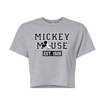 Disney's Mickey Mouse & Friends Juniors' Mickey 1928 Cropped Graphic Tee