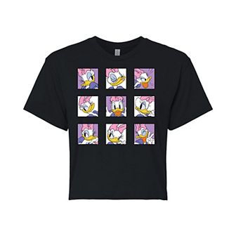 Disney's Mickey Mouse & Friends Juniors' Daisy Duck Emotions Cropped Graphic Tee
