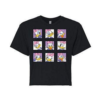 Disney's Mickey Mouse & Friends Juniors' Daisy Duck Emotions Cropped Graphic Tee