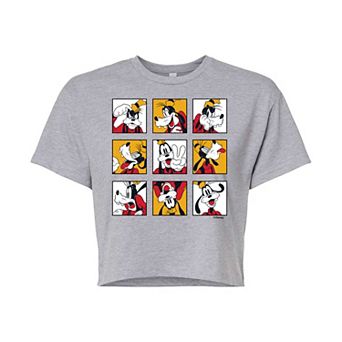 Disney's Mickey Mouse & Friends Juniors' Goofy Grid Cropped Graphic Tee
