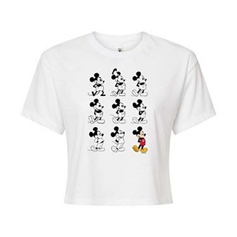 Disney's Mickey Mouse Evolution Juniors' Cropped Graphic Tee