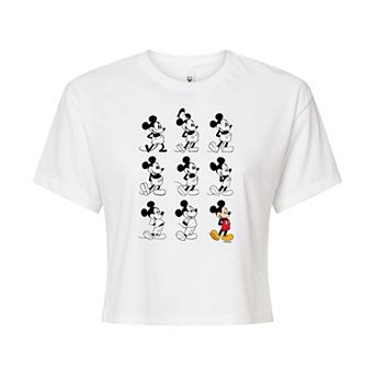 Disney's Mickey Mouse Evolution Juniors' Cropped Graphic Tee