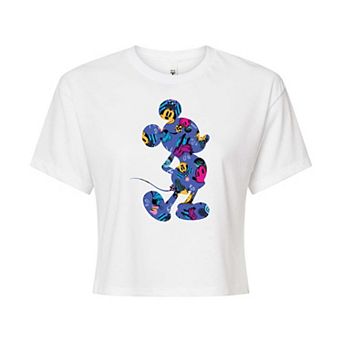 Disney's Mickey Mouse Silhouette Juniors' Cropped Graphic Tee