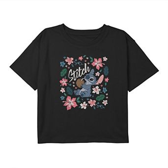 Disney's Lilo & Stitch Girls 7-16 Floral Stitch Coconut Portrait Tee