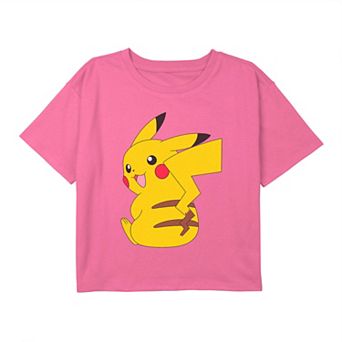 Girls 7-16 Pokémon Cute Smiling Pikachu Sitting Across Tee