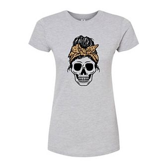 Juniors' Leopard Skull Fitted Tee