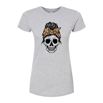 Juniors' Leopard Skull Fitted Tee