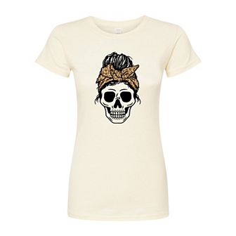 Juniors' Leopard Skull Fitted Tee