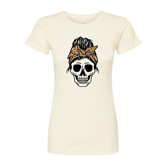 Juniors' Leopard Skull Fitted Tee