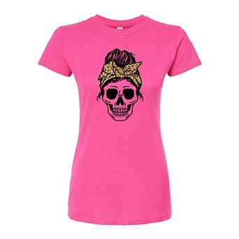 Juniors' Leopard Skull Fitted Tee