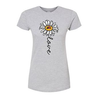 Juniors' Love Daisy Fitted Tee