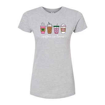Juniors' Coffee Is Love Fitted Tee