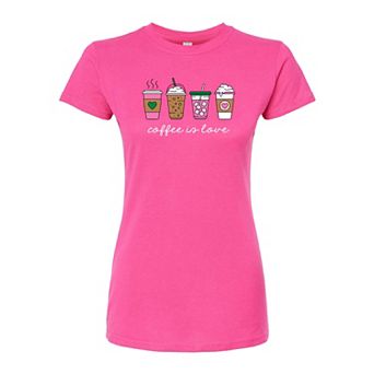 Juniors' Coffee Is Love Fitted Tee