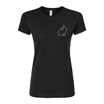 Juniors' Bunny Outline Fitted Tee