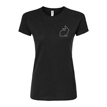 Juniors' Bunny Outline Fitted Tee