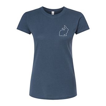 Juniors' Bunny Outline Fitted Tee