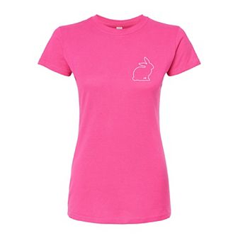 Juniors' Bunny Outline Fitted Tee
