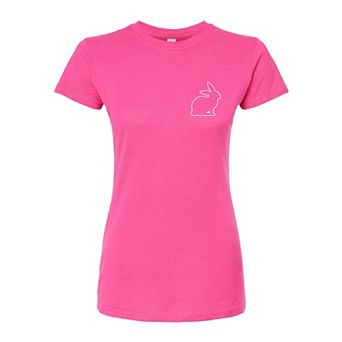Juniors' Bunny Outline Fitted Tee
