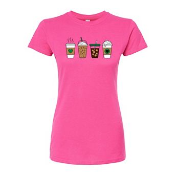 Juniors' Coffee Cups Fitted Tee