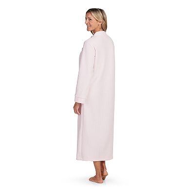 Women's Miss Elaine Essentials Brushed Back Terry Long Zip Robe