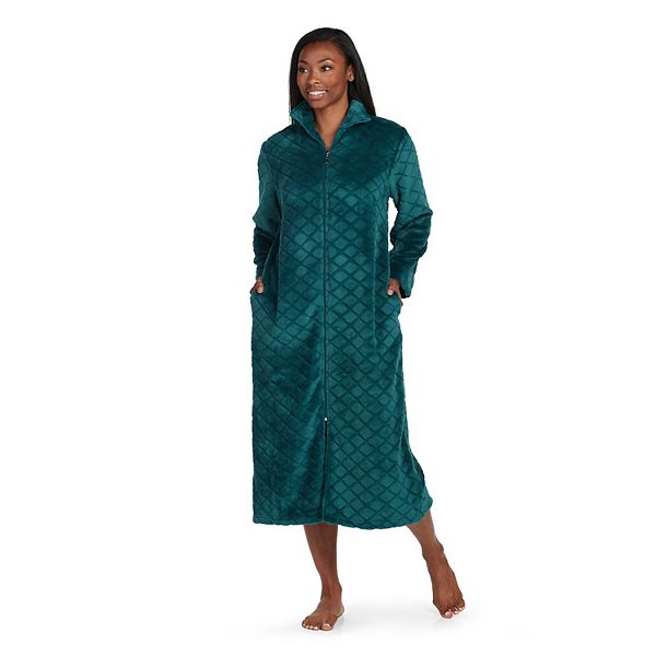Women's Miss Elaine Essentials Fleece Long Zip Robe