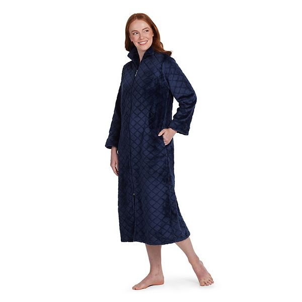 Womens Miss Elaine Essentials Fleece Long Zip Robe 0185