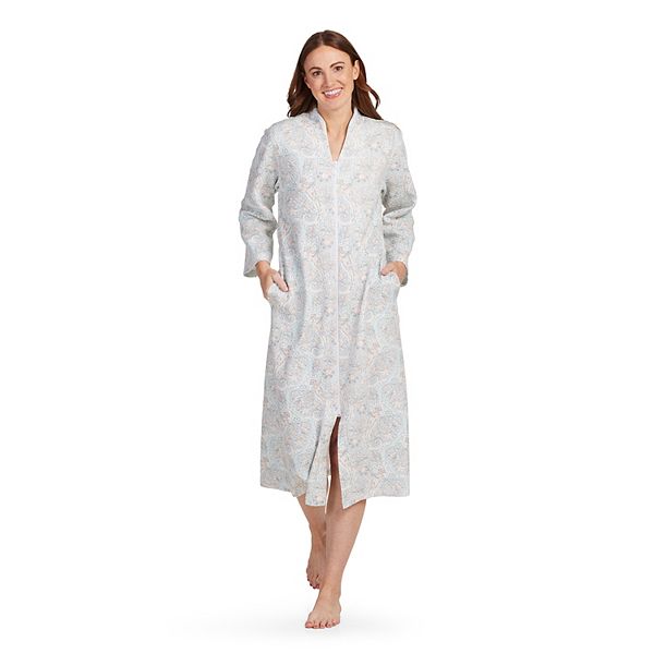 Women's Miss Elaine Essentials Long Quilt Zipper Robe