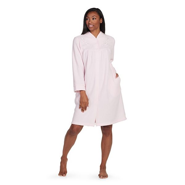 Women's Miss Elaine Essentials Brushed Back Terry Short Snap Robe