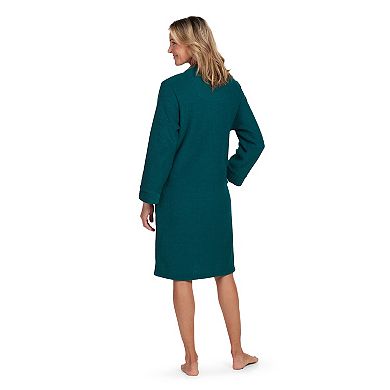 Petite Miss Elaine Essentials Brushed Back Terry Short Snap Robe