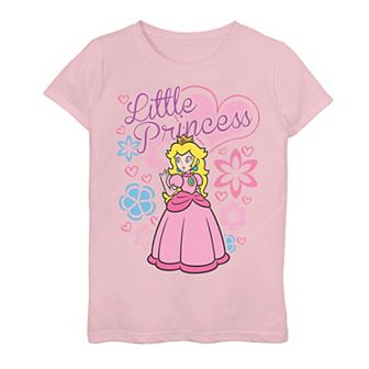Girls 7-16 Pink Flower Princess Peach Tee